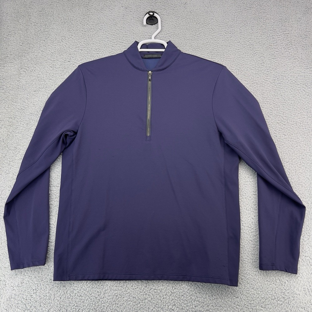 Greyson Men's Large Purple Quarter Zip Pullover Stretch Performance Golf Jacket